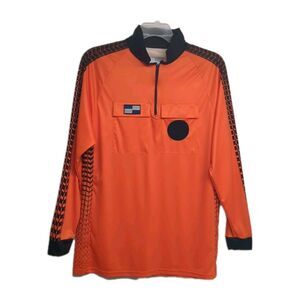 Official Sports NISOA Soccer Referee Jersey Coolwick Large Orange Long Sleeve L